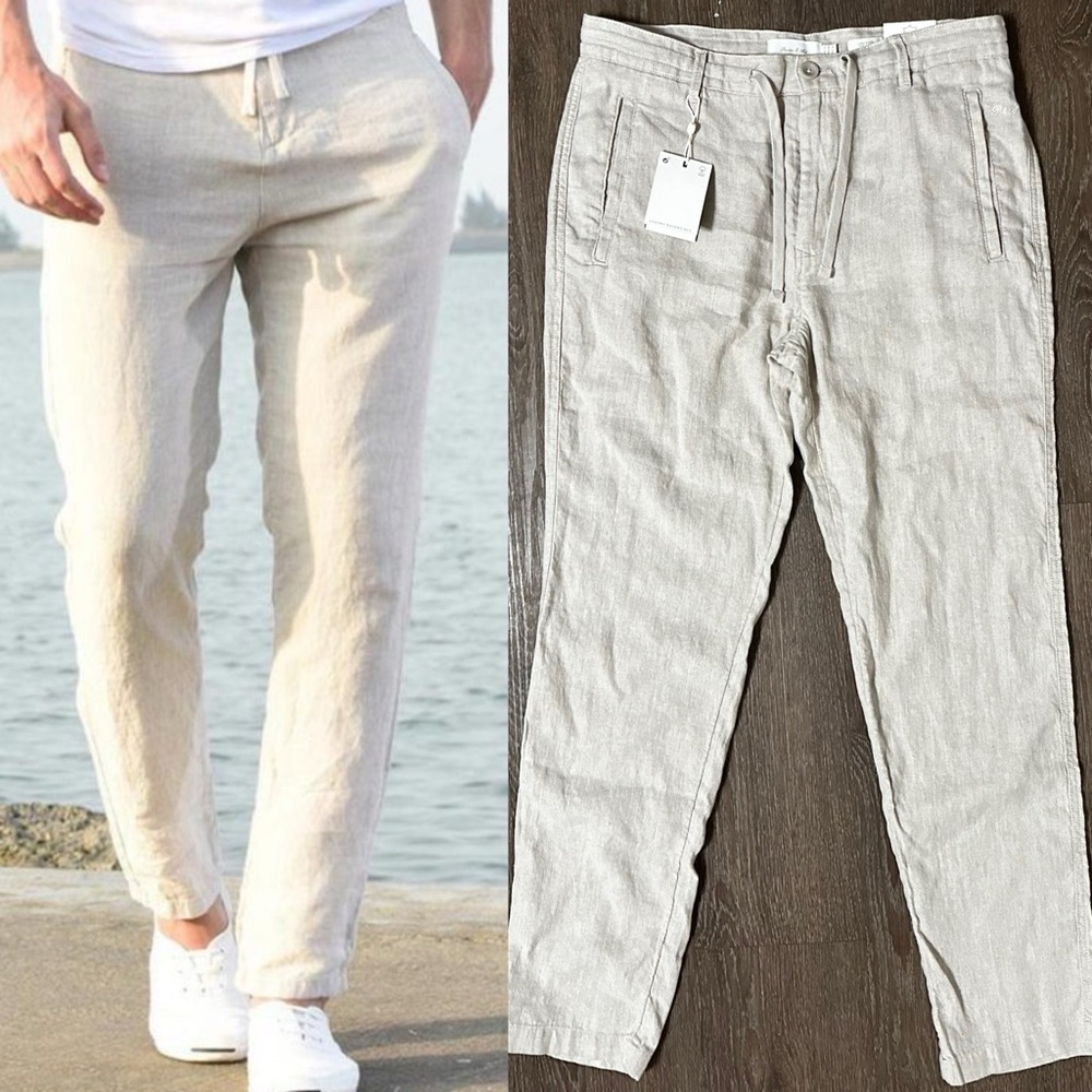 Porter & Ash Mens Washable Linen Blend Blue slim fit
Pants Size 30